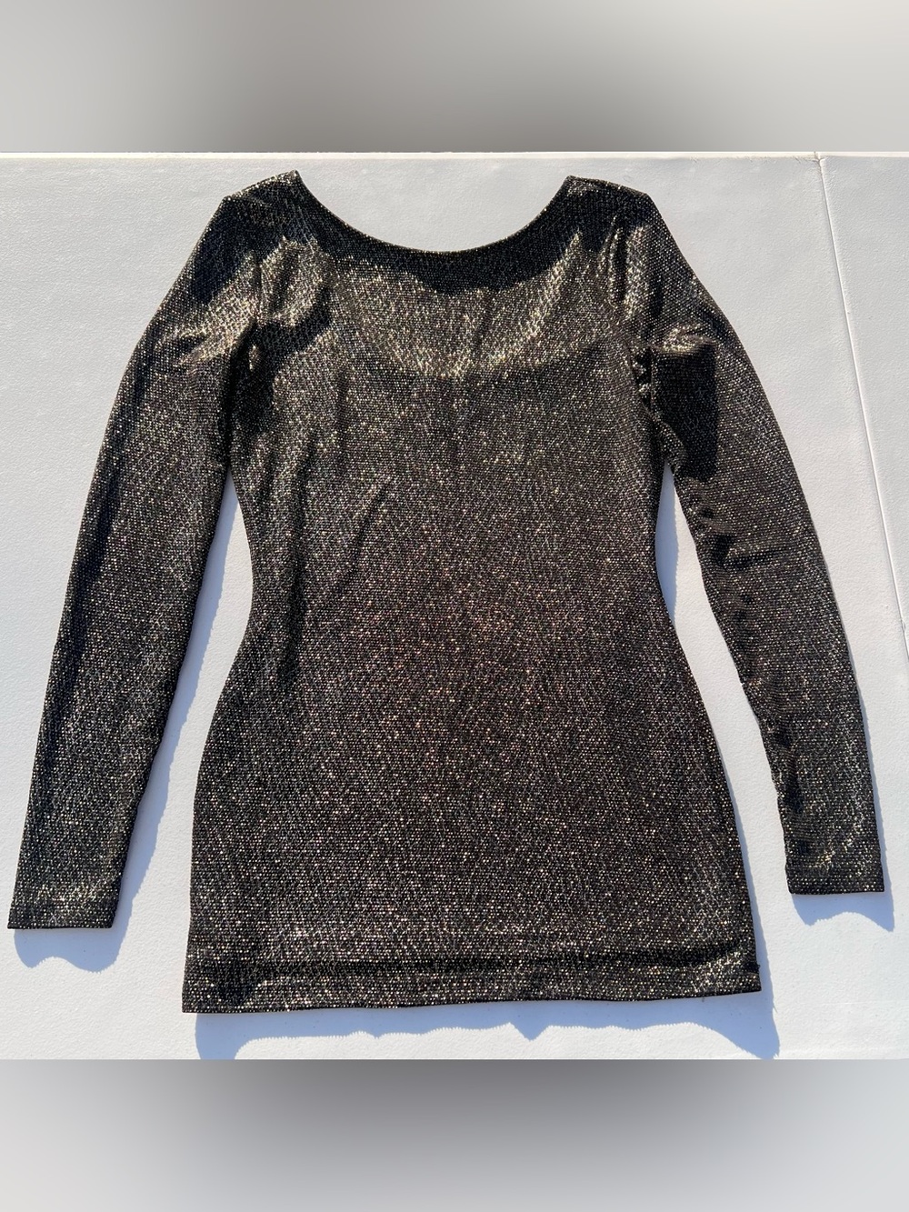 Cache Black Metallic Shimmer Top